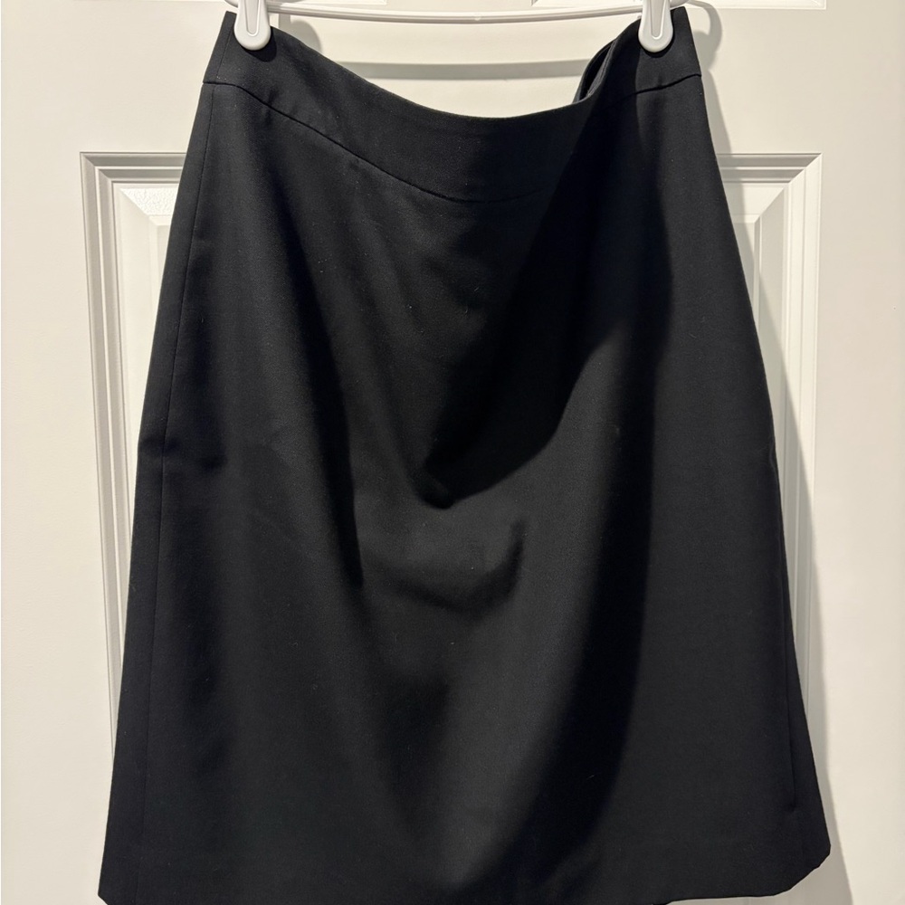 J. Crew Super-120 Wool Kick Pleat Pencil Skirt Women's Size 12 Black